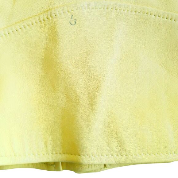 GENERATION LOVE Spencer lemon yellow leather classic biker moto jacket Sz XS NEW - Picture 8 of 12